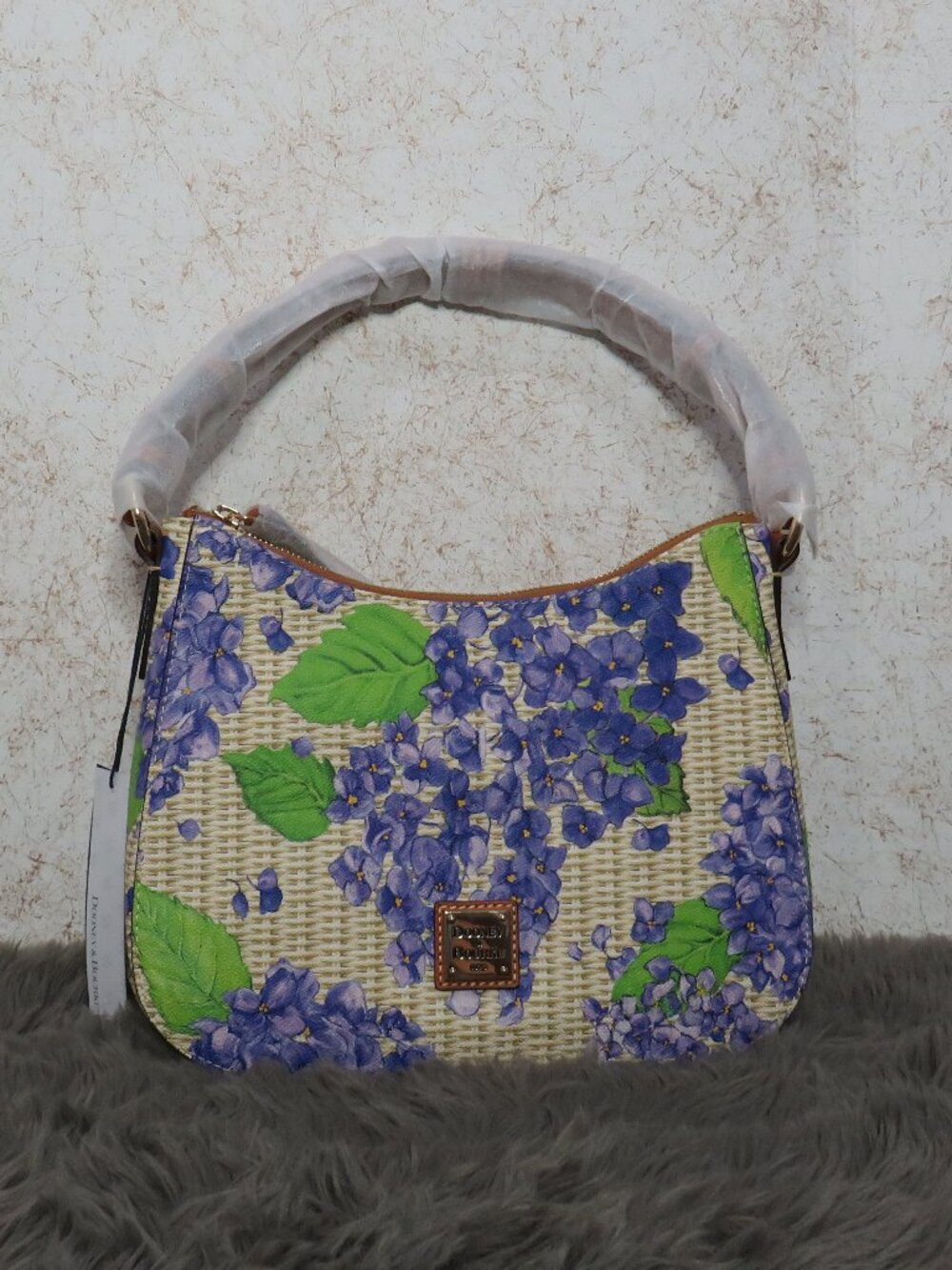 Dooney & Bourke Hydrangea Basketweave Hobo (Purple)